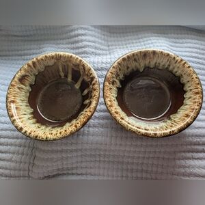 Harker Rustic Brown and Cream  Bowls These Are two 10 Inch Serving Bowls.